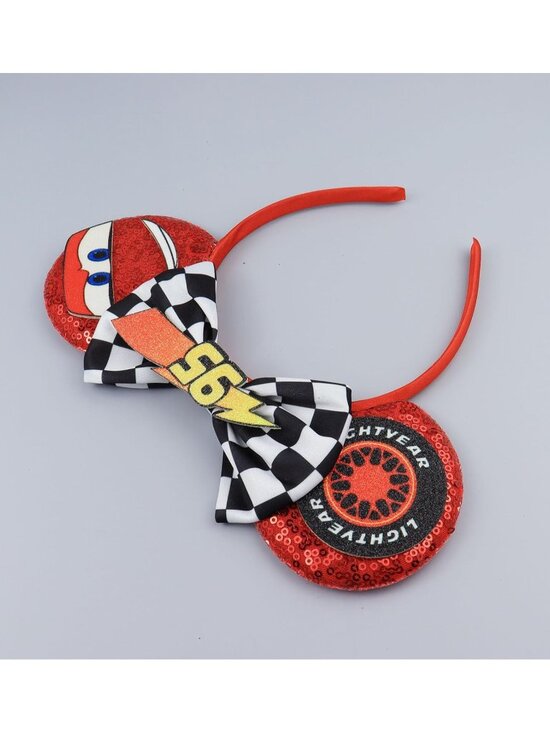 Women\'s Red Polyester Sequin Bow Mickey Mouse Headband Hair Accessory main image 6